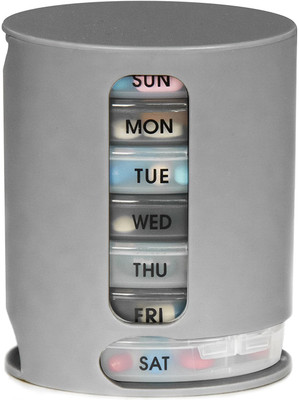 

Insasta 7 Days Pill Organizer Pill Box(Silver)