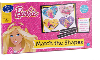 

Sterling Play & Learn 4in1 Barbie Puzzle with Game 4X24 Pcs(24 Pieces)