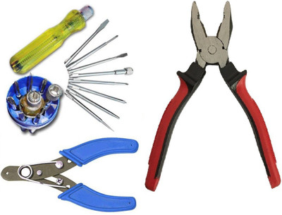 

M Mod Con Combo Of Plier Wire Stripper and Combination Screwdriver Set(Pack of 3), Multicolor