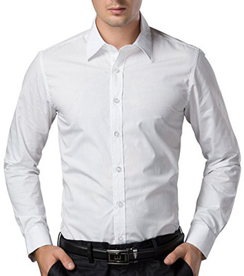 Trendz Deeksha Men Solid Casual White Shirt