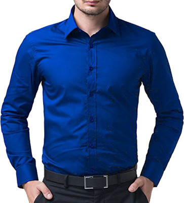 Trendz Deeksha Men Solid Casual Dark Blue Shirt