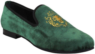 

Bare Skin Velvet Slip-On Loafers For Men(Green