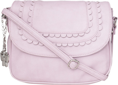 

Butterflies Women Pink PU Sling Bag