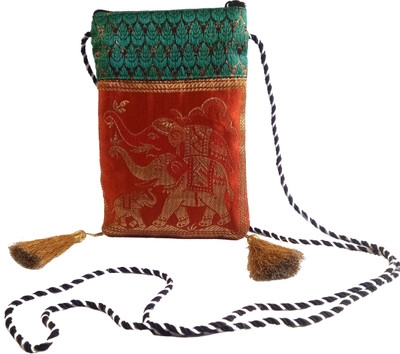

37 ThirtySeven Women Orange Silk Sling Bag