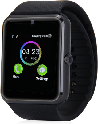 

electrucious GT08 Bluetooth Smartwatch With Camera Support for Android/iOS Devices black Smartwatch(Black Strap Free Size)