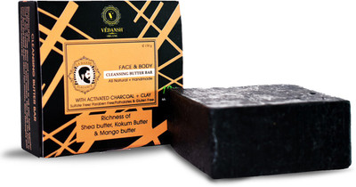 

vedansh Face & Body Cleansing Butter Bar With Activated Charcoal And Clay(150 g)