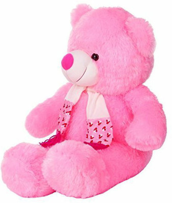 Fun & Joy Pleasing Soft Silky Pink Fur Teddy Bear - 80 cm(Soft Pink)