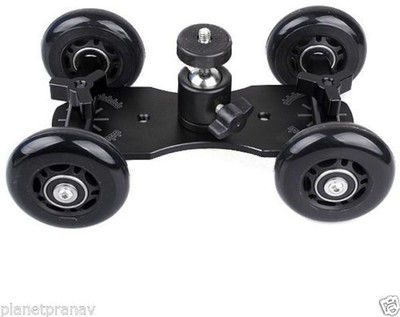 

ZenShanti Rail Rolling Slider with Mini Ball Head | Dolly Car Skater for Videography Monopod(Black, Supports Up to 3000 g)