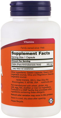 

Now Foods Now Foods, PABA,(500 mg)