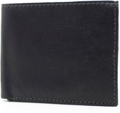 

DELMA Men Black Genuine Leather Wallet(4 Card Slots)