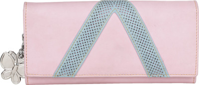 

Butterflies Women Pink, Grey Artificial Leather Wallet(4 Card Slots), Baby pink;light grey