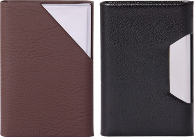 

MASU Men Brown, Black Artificial Leather Card Holder(1 Card Slot), Black;brown