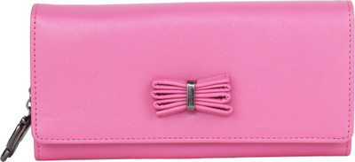 

Butterflies Women Pink Artificial Leather Wallet(4 Card Slots)