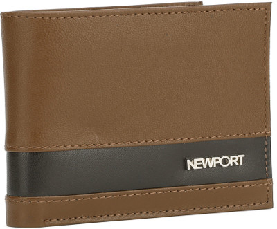 

Newport Men Brown Genuine Leather Wallet(4 Card Slots), Tan & dark tan