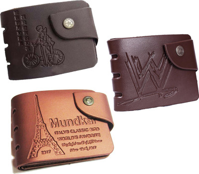 

Peacock Mundkar Men Tan, Black, Brown Fabric Wallet(5 Card Slots), Black;brown;tan