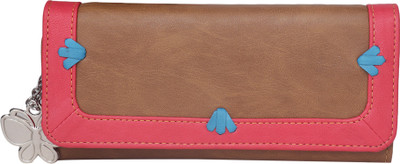 

Butterflies Women Tan, Pink Artificial Leather Wallet(3 Card Slots), Dark peach;tan
