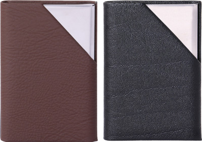 

MASU Men Brown, Black Artificial Leather Card Holder(1 Card Slot), Black;brown