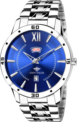 EDDY HAGER Blue Day and Date Analog Watch  - For Men