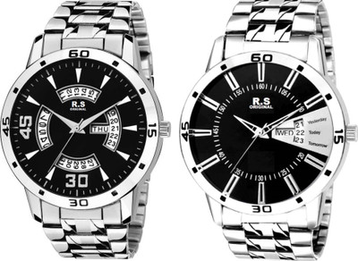 

R S Original RSO-4050 DAY AND DATE BLACK WATCH FOR MEN Watch - For Men
