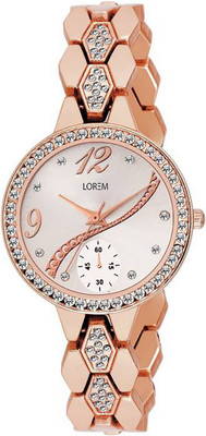 

LOREM 215R New Stylish Rosegold Color Bracelet Designer Watch - For Girls