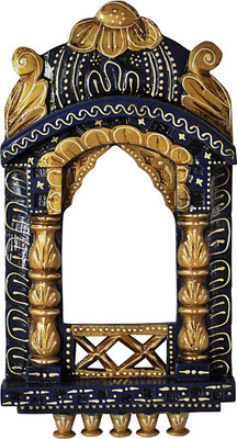 

Lal Haveli Ethnic photo Frame Hand-Craved Decorative Wooden Jharokha(41 cm x 23 cm Handcrafted)