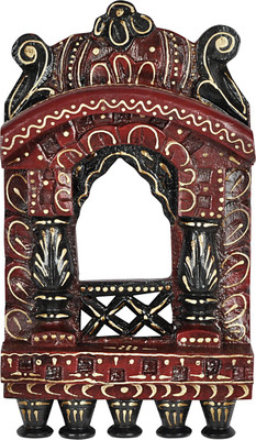 

Lal Haveli Decorative Photo Frame Wooden Jharokha(25 cm x 15.24 cm Handcrafted)