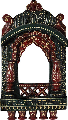 

Lal Haveli Home Décor Wooden photo Frame Hand-Craved Wooden Jharokha(30.48 cm x 18 cm Handcrafted)