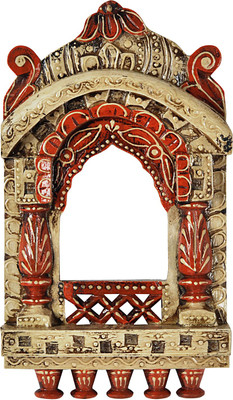 

Lal Haveli Ethnic Designer Photo Frame Showpiece Wall décor Wooden Jharokha(30.48 cm x 18 cm Handcrafted)