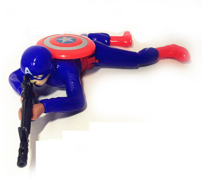 

IndusBay Avengers Infinity War Stealth Action Captain America Crawling with Gun, light and sound(Blue)