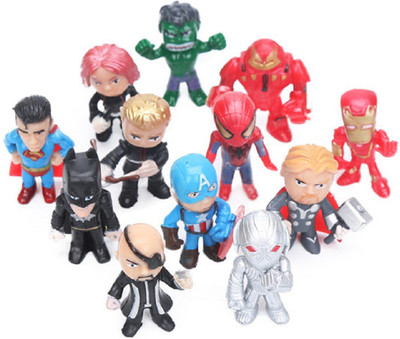 

DELITE Fun Pack of 12 Cute Mini Punk Avengers Toy Figures , size 1.5 inch approx(Multicolor)