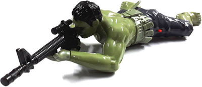 

IndusBay Super Hero Avengers Infinity War Stealth Action Hulk Crawling with Gun, light and sound(Green)