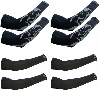 PinKit Cotton Arm Sleeve For Men & Women With Tattoo(Free, Black)