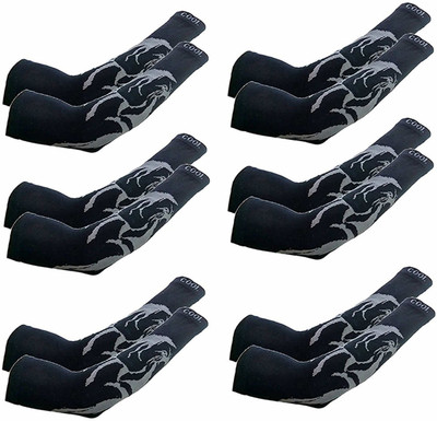 PinKit Cotton Arm Sleeve For Men & Women With Tattoo(Free, Black)