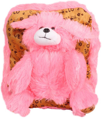 

Aliado Faux Fur Baby Pink And Brown Coloured Zipper Closure Backpack Backpack(Pink, 5 inch)