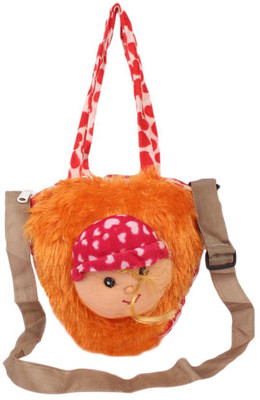 

Aliado Faux Fur Orange Coloured Zipper Closure Sling Bag Plush Bag(Orange, 5 inch)