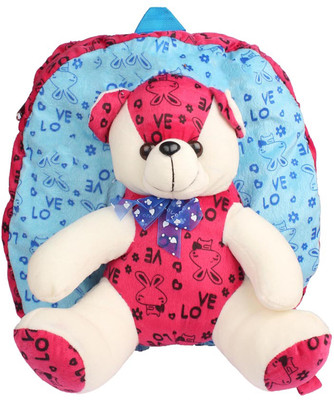 

Aliado Faux Fur Blue And Pink Coloured Zipper Closure Backpack Backpack(Blue, 5 inch)