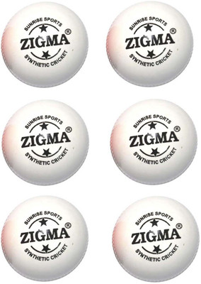

zigma Semi Hard i-20 Wind Pack of 6 Pcs Cricket Synthetic Ball(Pack of 6, White)