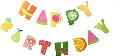 

PARTY PROPZ Party Propz™ Fruit Happy Birthday Banner/Happy Birthday Decoration/Happy Birthday Party Supplies/Birthday Banner for Party Decoration Banner(10 ft, Pack of 1)