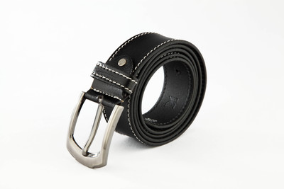 

KHISA Men Casual Black Genuine Leather Belt, Blk-13