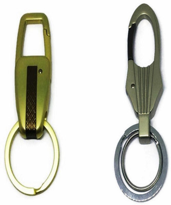 

antras creations Imported Brand Combo of Two Keychain (Silver & Golden) for Cars/Bikes/Homes/Office Locking Key Chain(Silver)