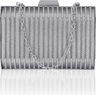 Kleio Party Silver Clutch Flipkart