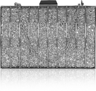 Kleio Party Silver Clutch Flipkart