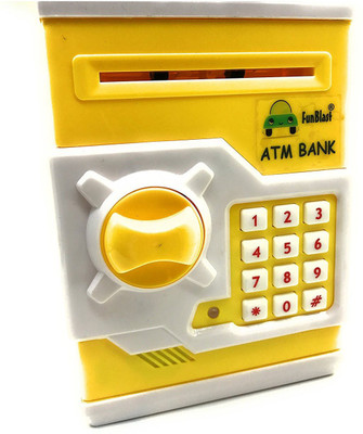 

FunBlast ATM Piggy Savings Bank for Kids with Electronic Lock, Piggy Bank ATM with Password (Yellow) Coin Bank(Yellow)