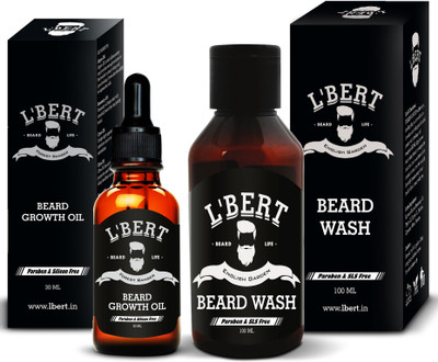 

LBERT Forest Ranger Beard Growth Oil For Men � 30 ML & English Garden Beard Wash for Men - 100 ML ( Beard Care Combo) | Enriched with 100% Natural Ingredients like Argan Oil, Rosemary Oil, Clove Oil, Olive Oil, Almond Oil, Red Clover, Vitamin E, Thyme & A