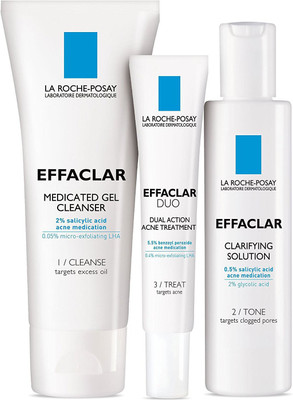 

La Roche Posay Effaclar Acne Treatment System, 2-Month Kit, FROM USA(Set of 3)