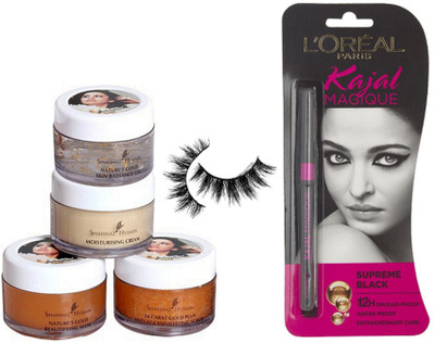 

studio Of Eyelashes, Shahnaz Husain Gold Facial Kit 40g & L'Oreal Paris Magique Black Kajal(Set of 3)