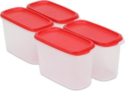 TUPPERWARE Plastic Grocery Container  - 1100 ml(Pack of 4, Red, White)