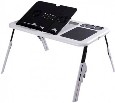 Elegant Shopping Portable Folding Laptop Desk Stand Table With Adjustable Legs, 2 Cooling Fans and USB Port for Cooling Laptops (ESPLKM-0066) Cooling Pad(White, Black)