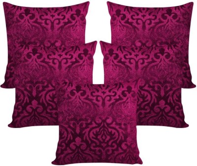 MS Enterprises Damask Cushions & Pillows Cover(Pack of 5, 60 cm*60 cm, Purple)