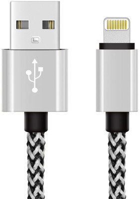 

TecMac Premium Plastic Thread, 1M 8 Pin to USB Fast Charging & Data Sync Lightning Cable(Black & White)
